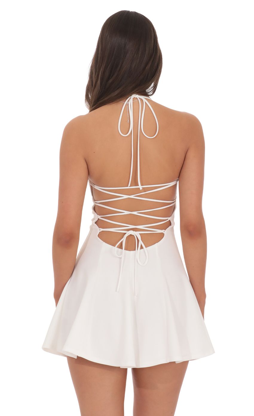 Product image for Bust Fit and Flare Dress in White