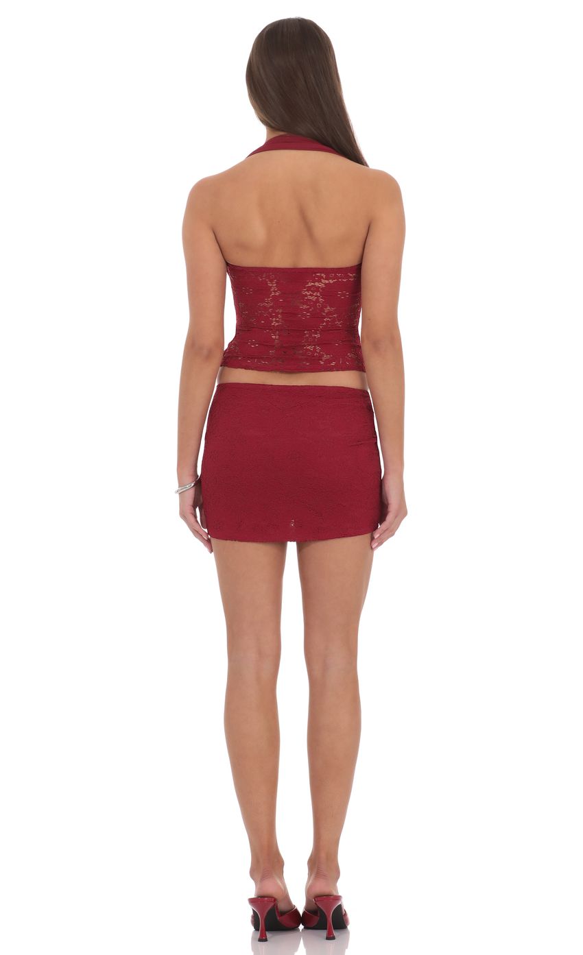 Product image for Lace Mini Skirt in Red