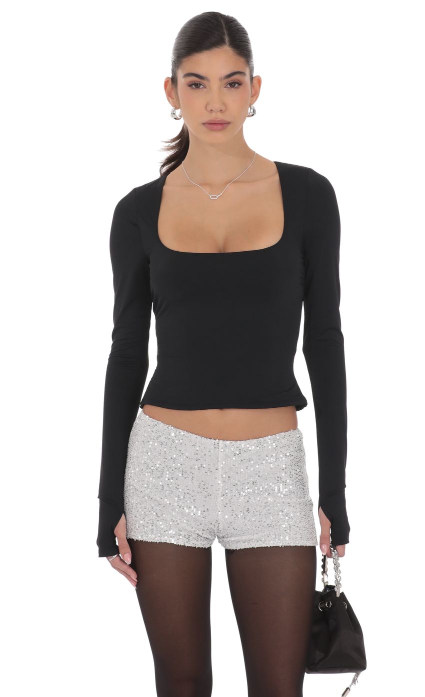 Product image for Open Back Twist Top in Black