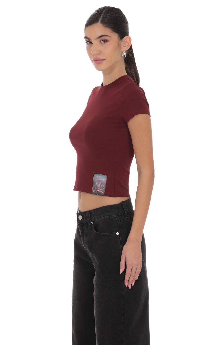Product image for Los Angeles Graphic Baby-T in Burgundy