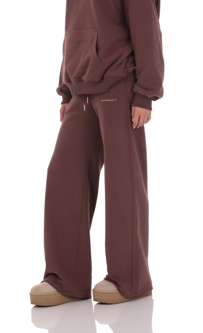 Изображение товара для Прямые флисовые брюки коричневого цвета