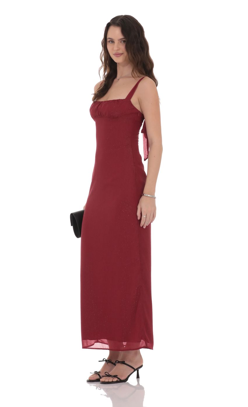 Product image for Shimmer Empire Waist Maxi Dress in Maroon