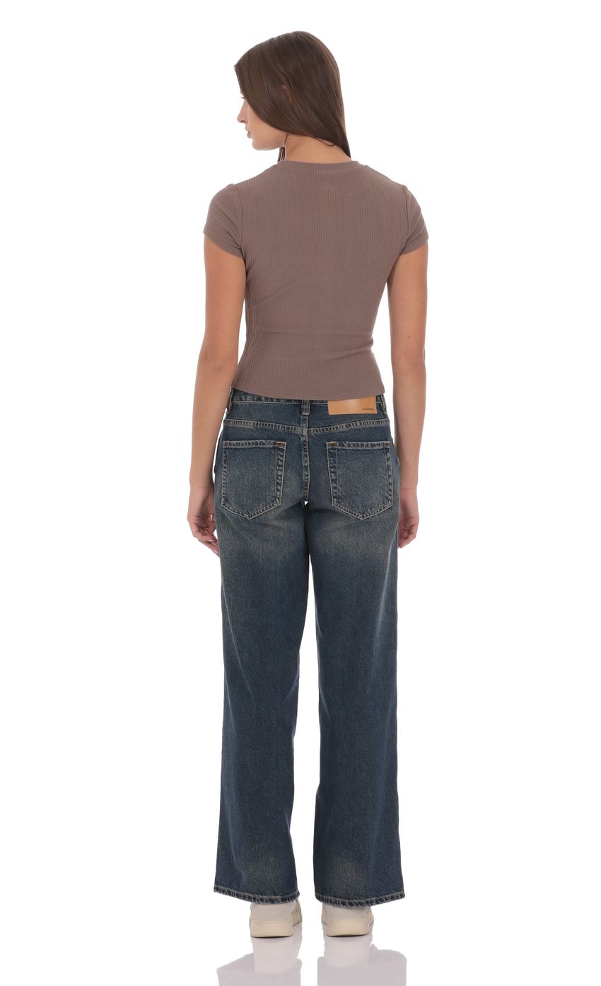 Изображение товара для Джинсы с низкой посадкой и перекрестным поясом