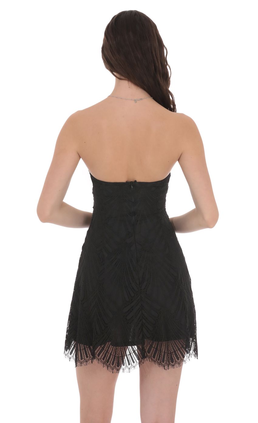 Product image for Strapless Lace Hem Dress in Black