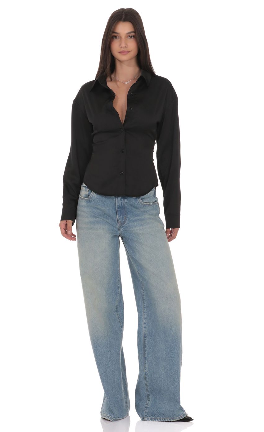 Изображение товара для Черная рубашка на пуговицах