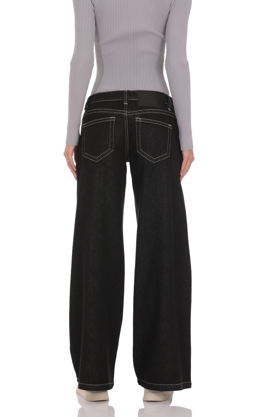 Product image for Low Rise Wide Leg Jeans in Black