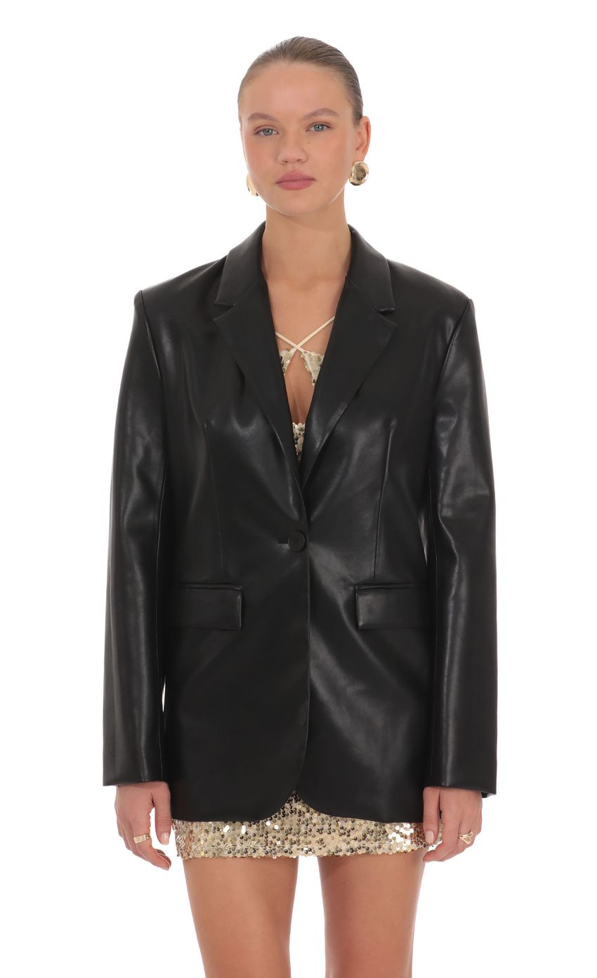 Product image for Maria Faux Leather Blazer