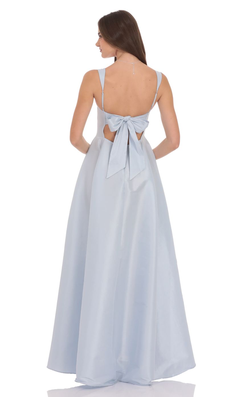 Product image for Square Neck Fit and Flare Gown in Light Blue