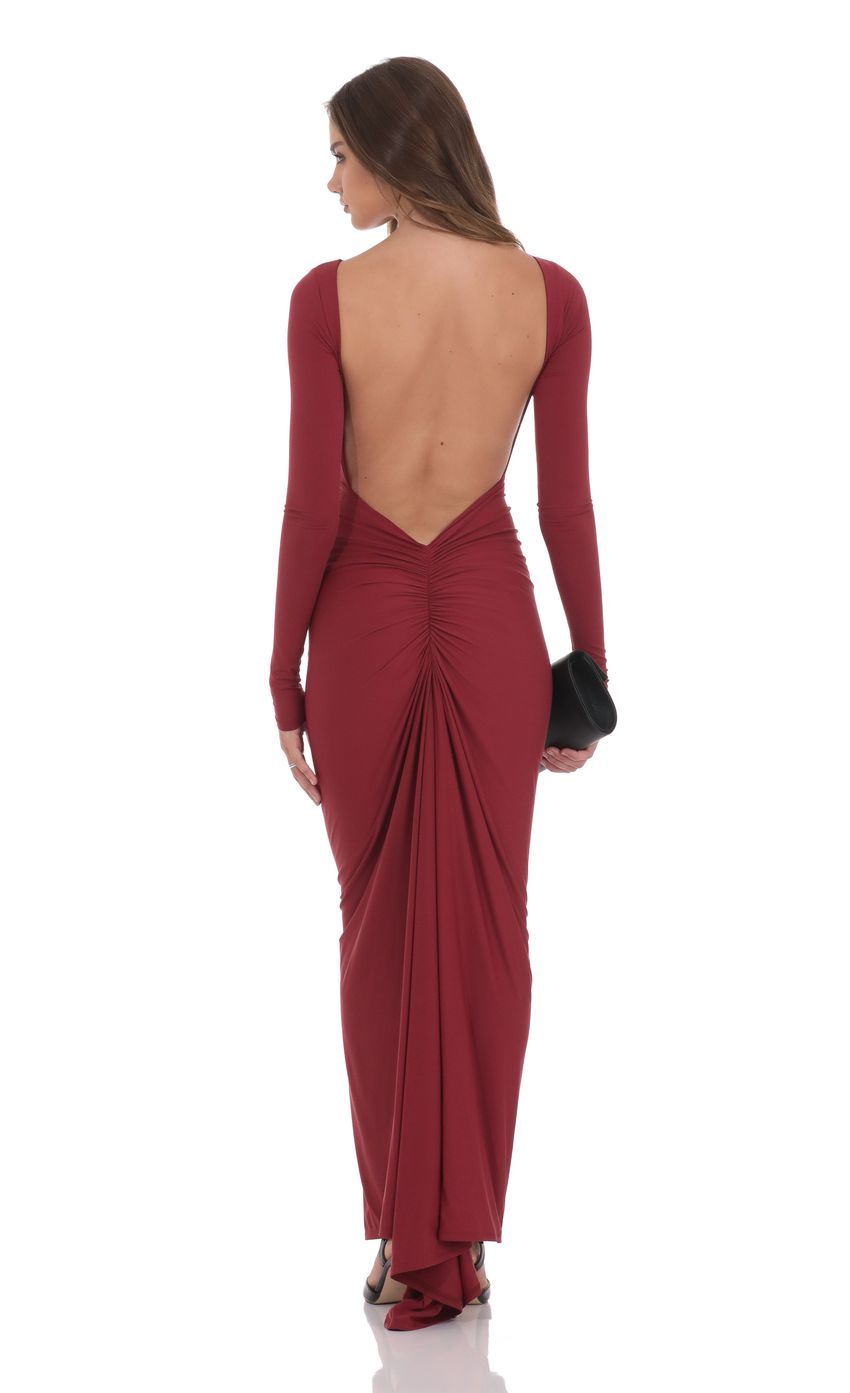 Product image for Bodycon Open Back Dress in Maroon
