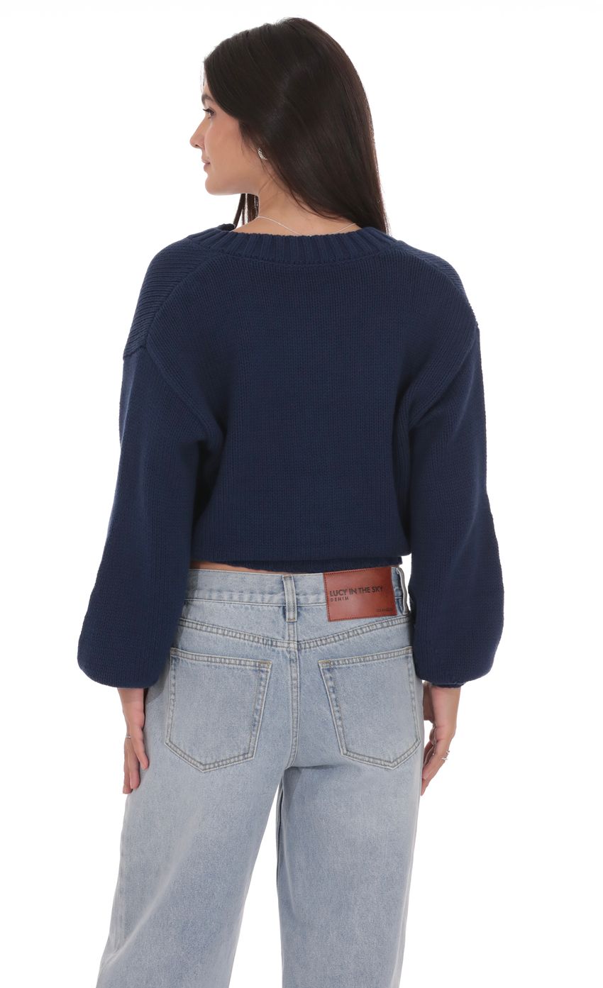 Изображение товара для Кардиган крупной вязки в синем цвете