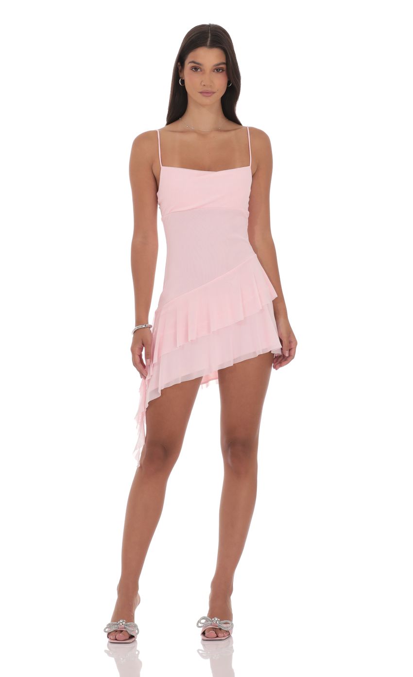 Product image for Mesh Tassel Dress in Pink