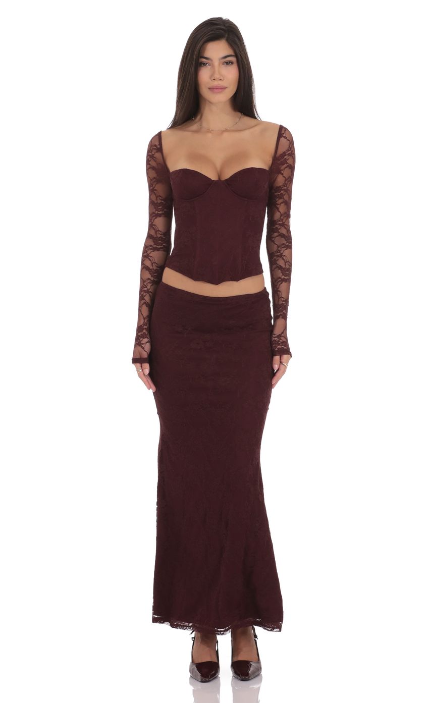 Изображение товара для Кружевной топ с длинными рукавами