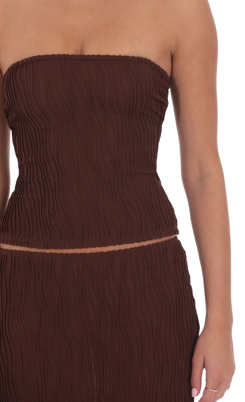 Изображение товара для Фактурный топ-бюстье коричневого цвета