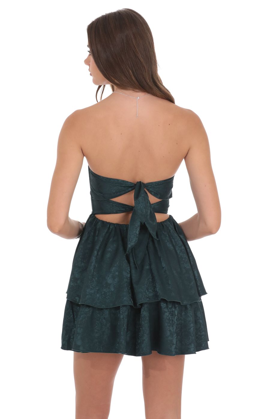 Product image for Jacquard Corset A-line Dress in Green