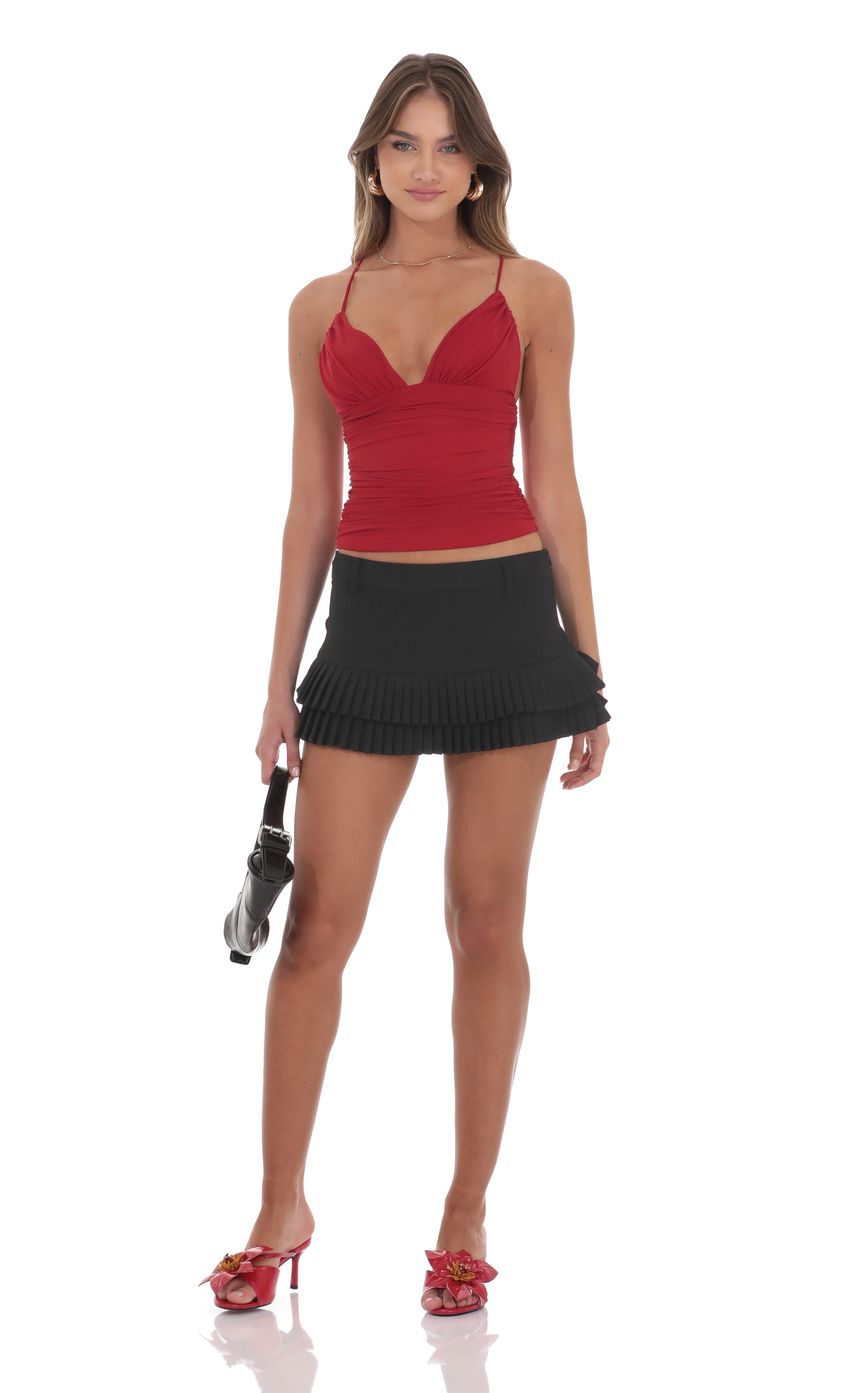 Picture Pleated Ruffle Skort in Black. Source: https://media-img.lucyinthesky.com/data/product-media/850xAUTO/85caceca-653a-48b8-9c17-7426a88d6589.jpg