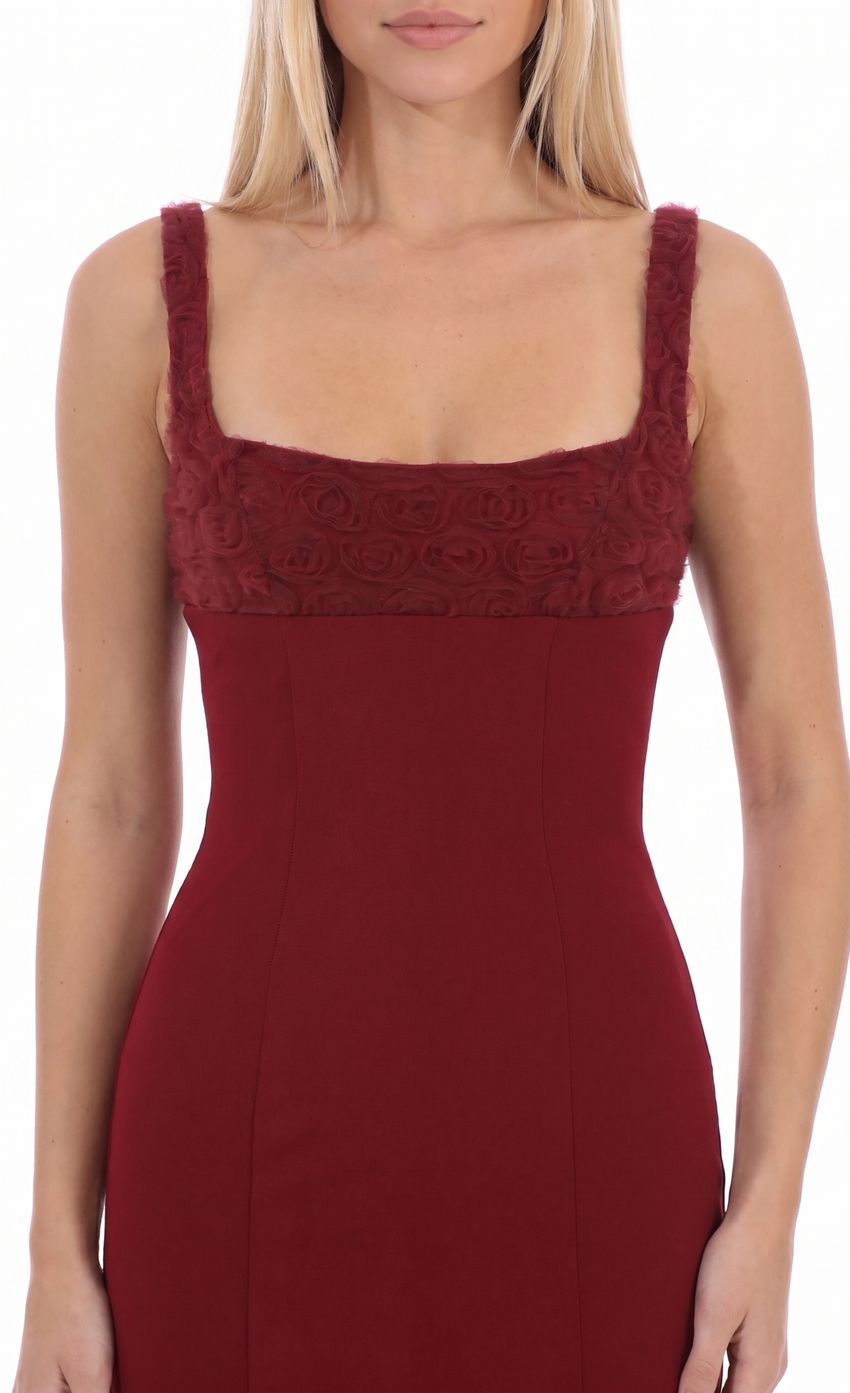 Product image for Rosette Mini Dress in Burgundy