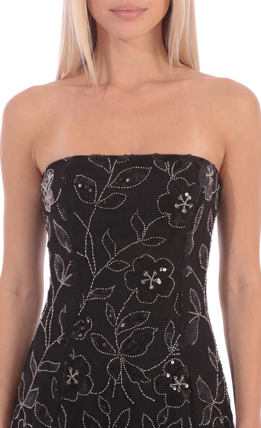 Product image for Embellished Strapless Mini Dress in Black
