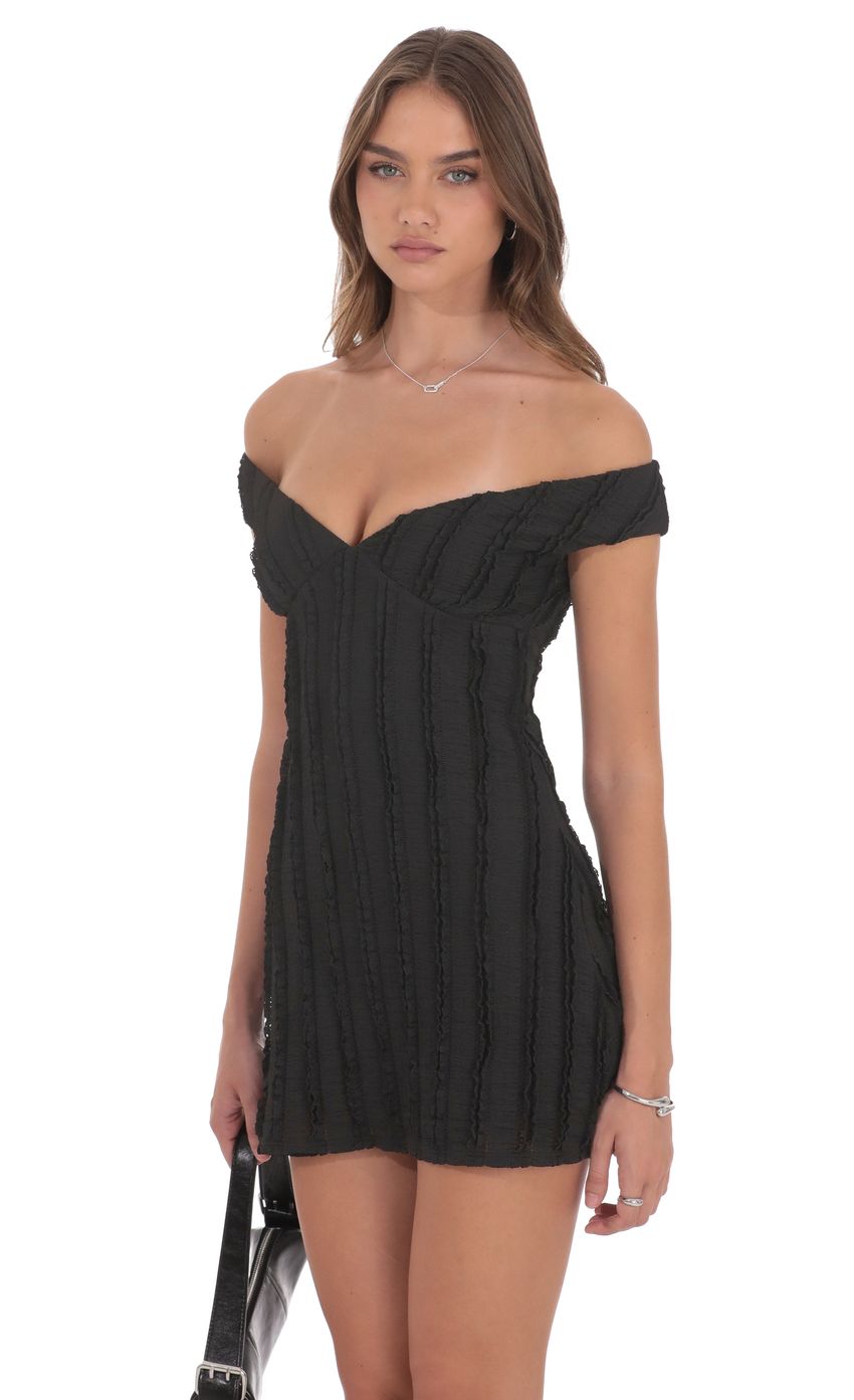 Product image for Off Shoulder Lace Dress in Black