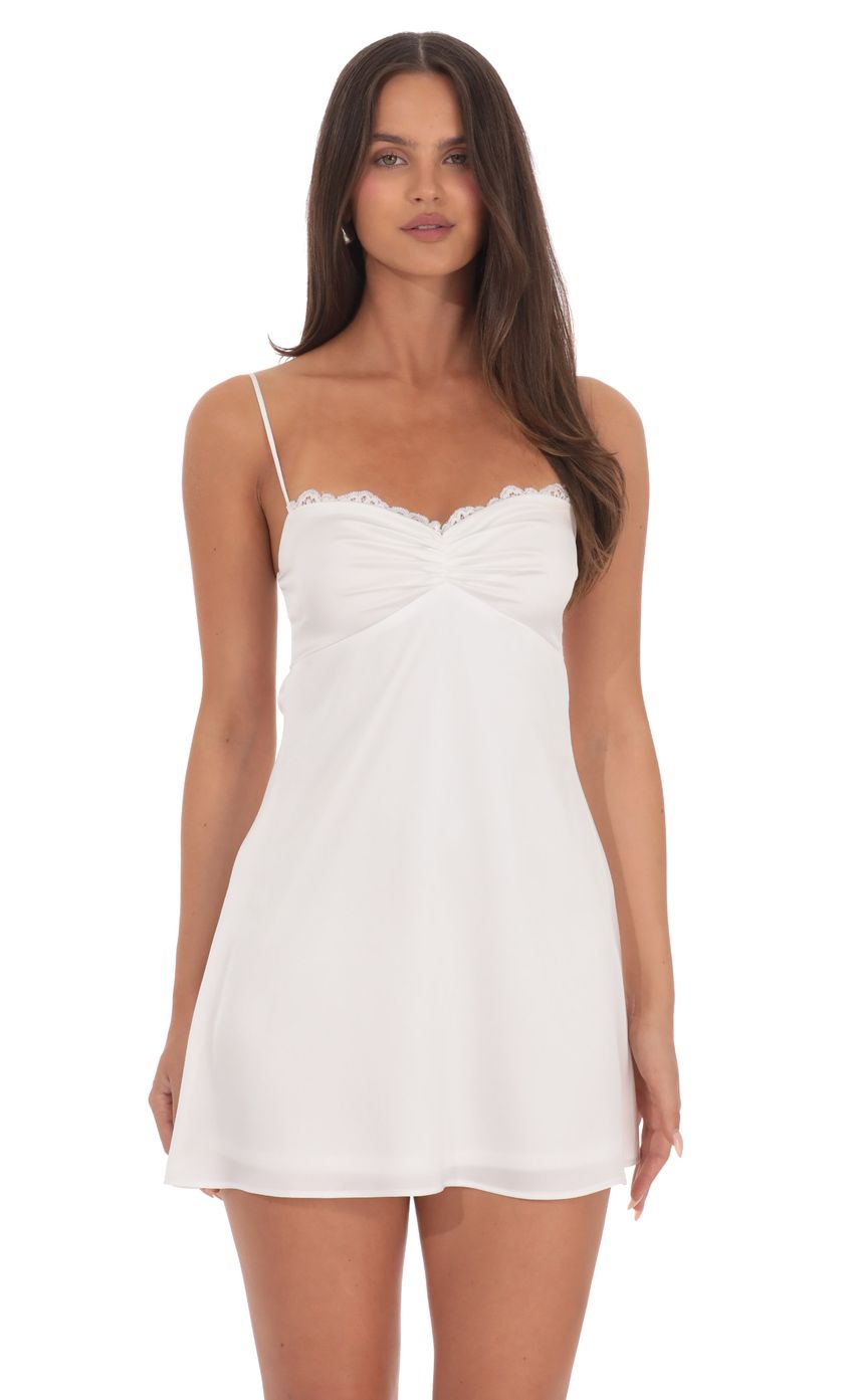 Product image for Scalloped Lace Mini Dress In White