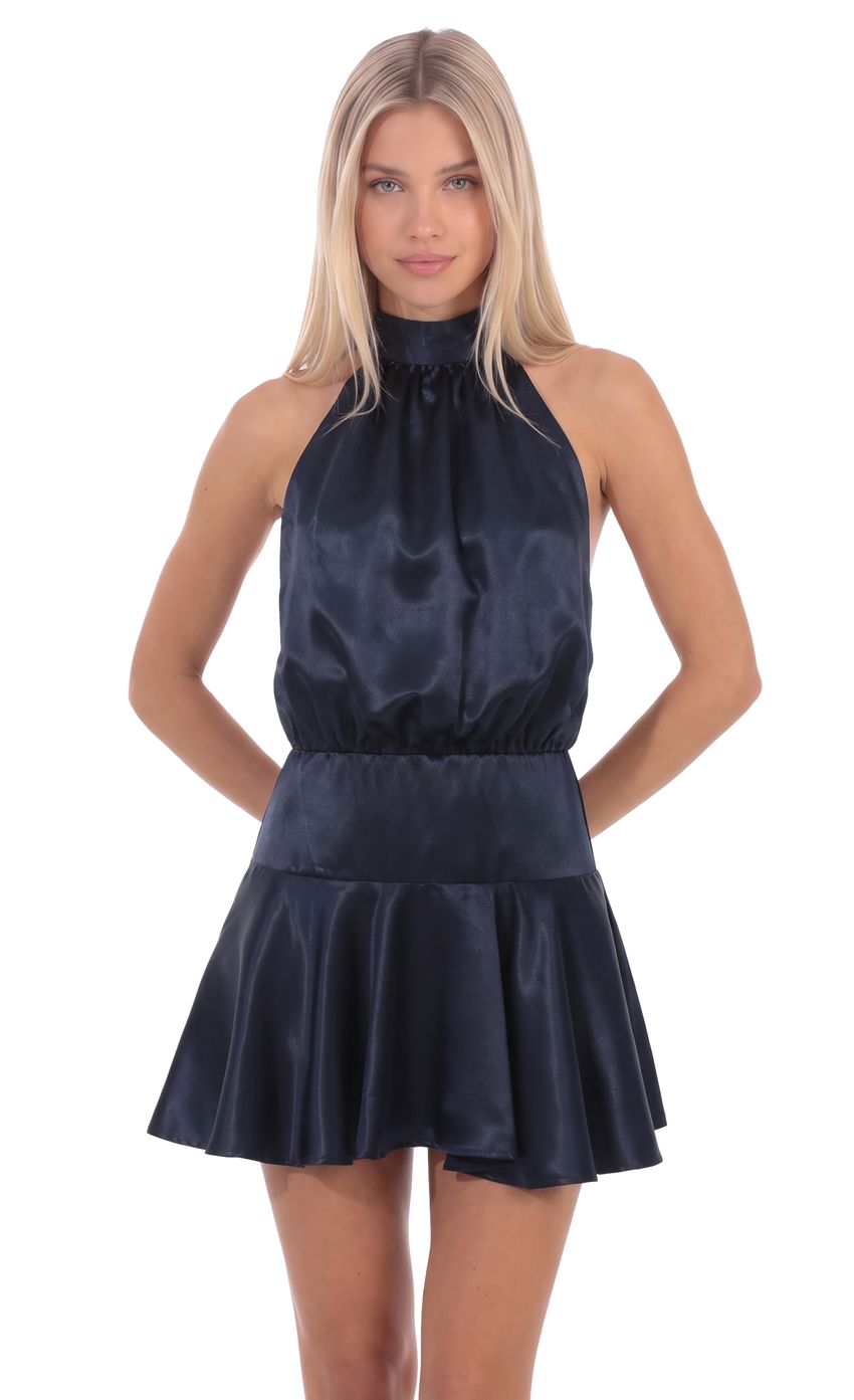 Product image for Halter Mini Dress in Navy