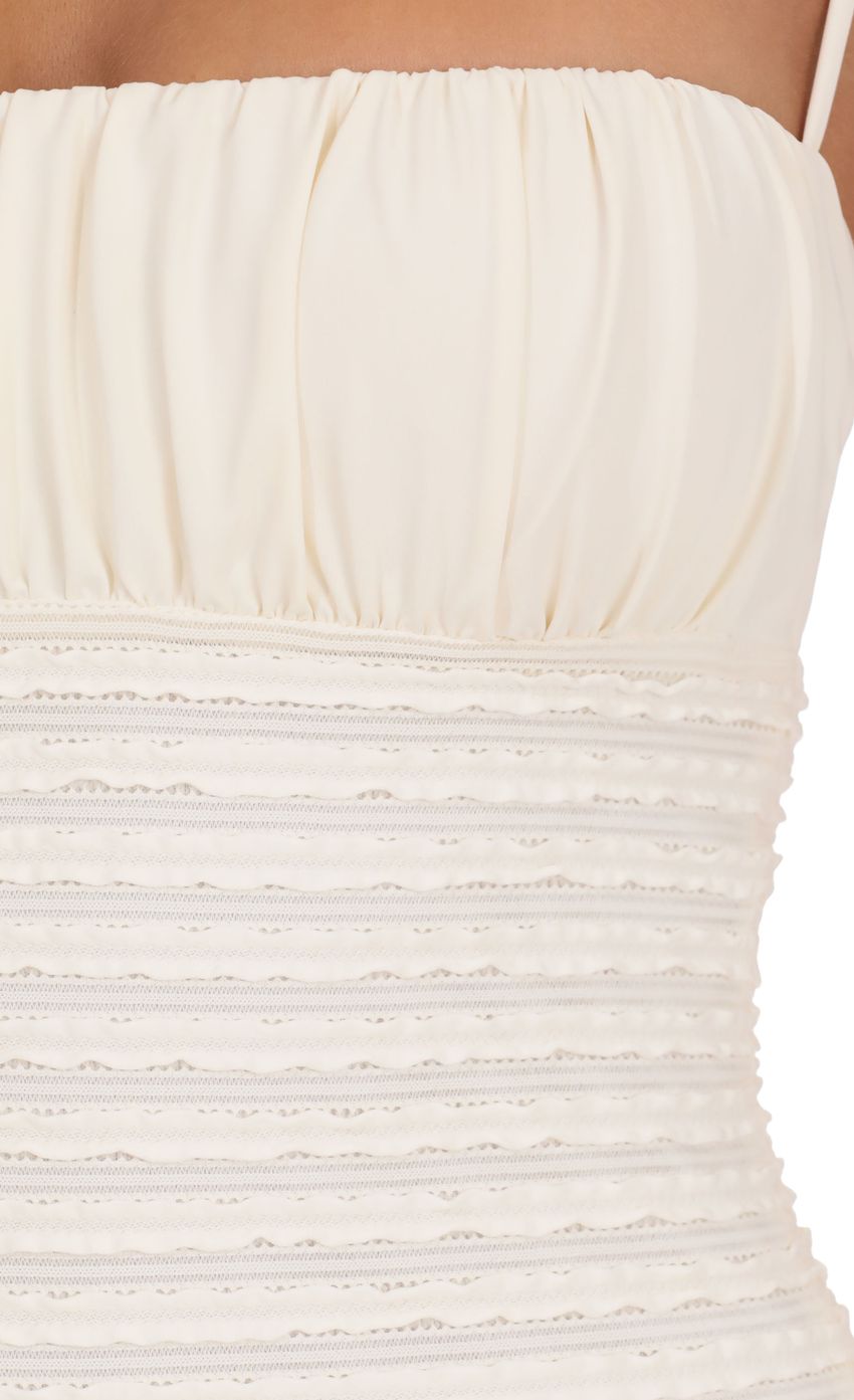 Product image for Strapless Ruched Textured Maxi Dress in Ivory