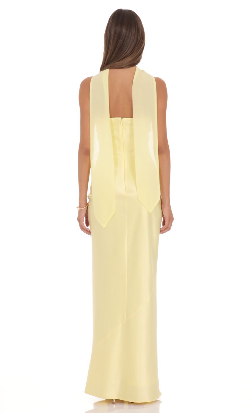 Product image for Strapless Fitted Maxi Dress With Chocker Style Scarf