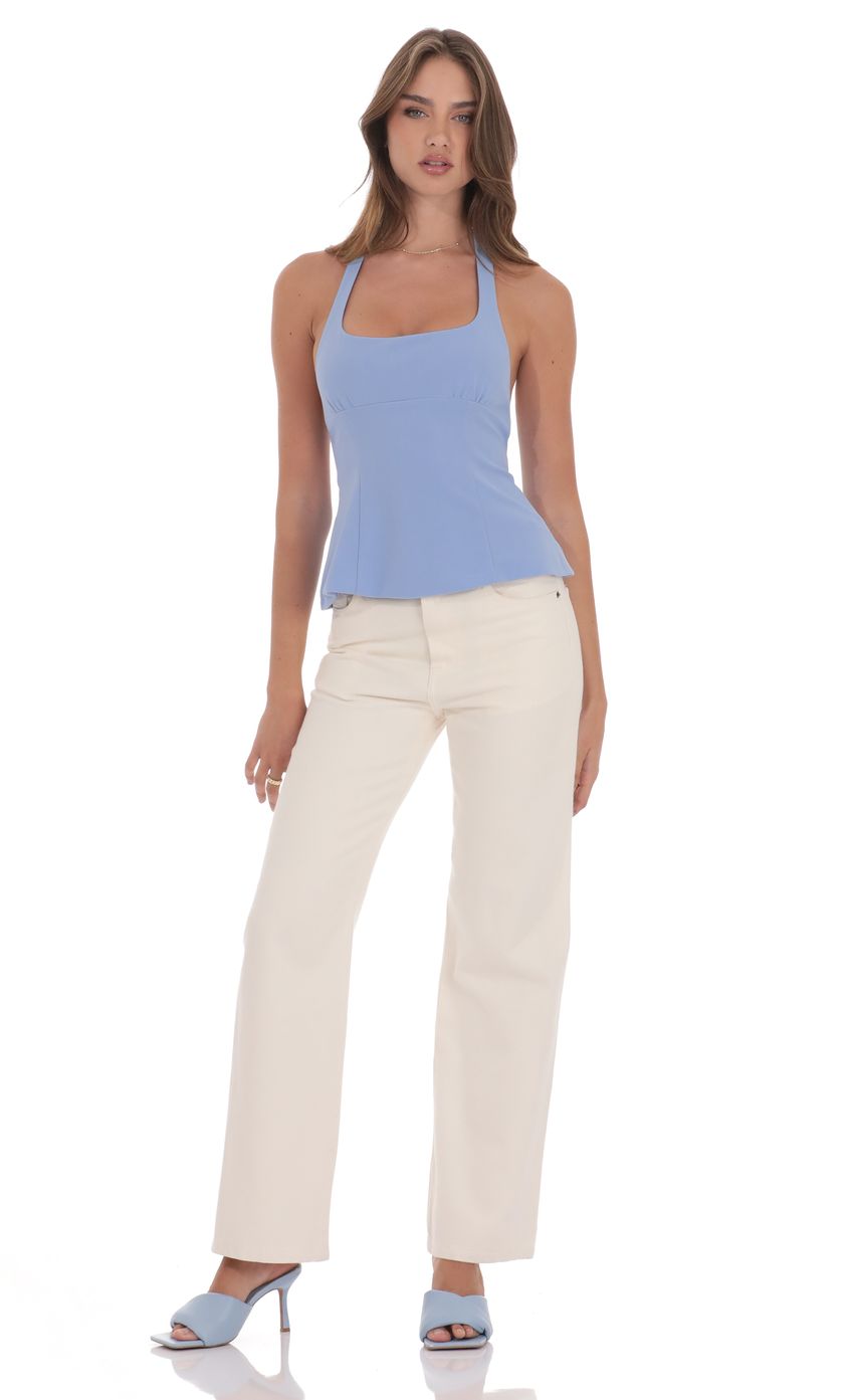 Product image for Back Bows Halter Top in Powder Blue