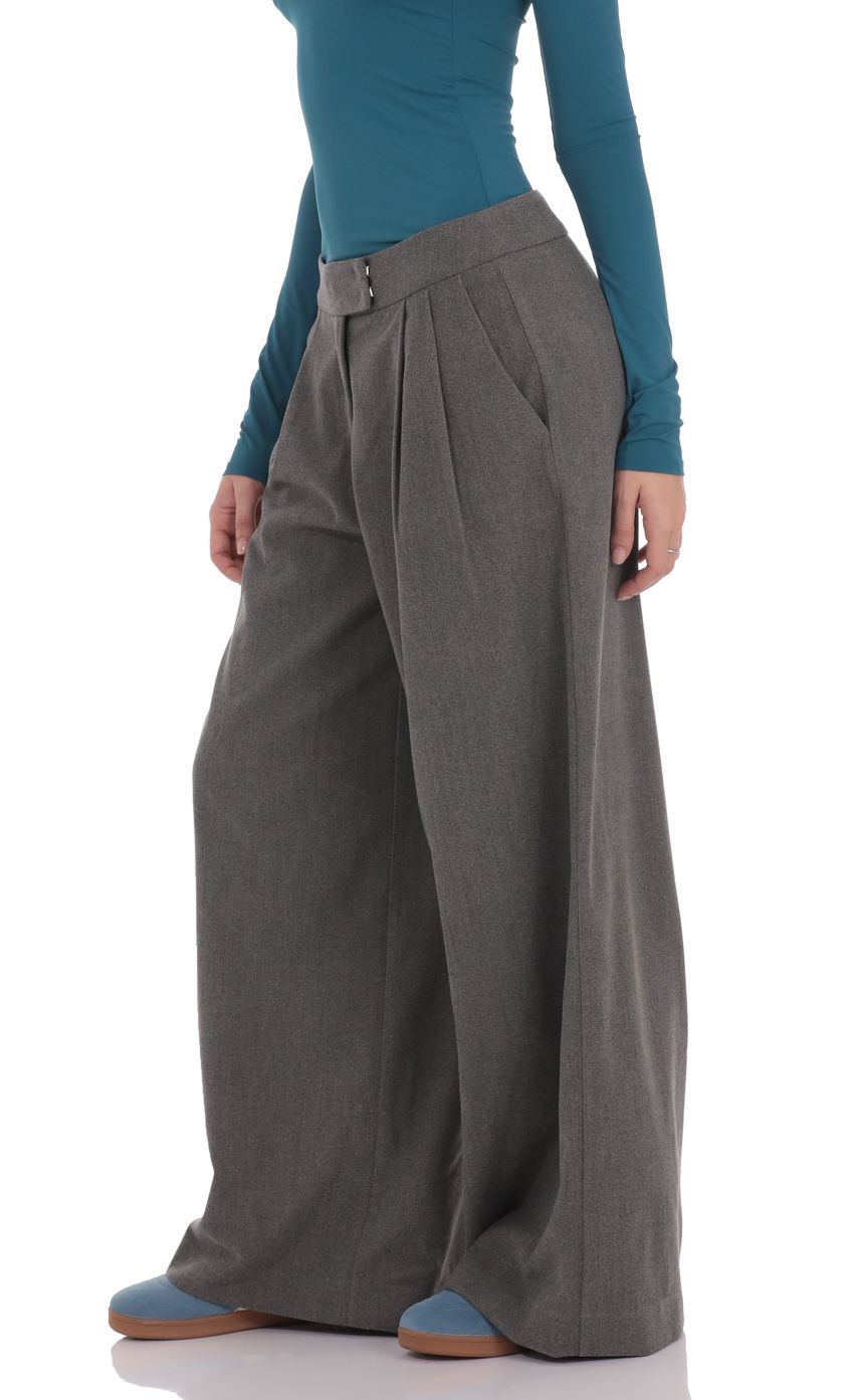 Product image for Pleated Baggy Trousers in Grey