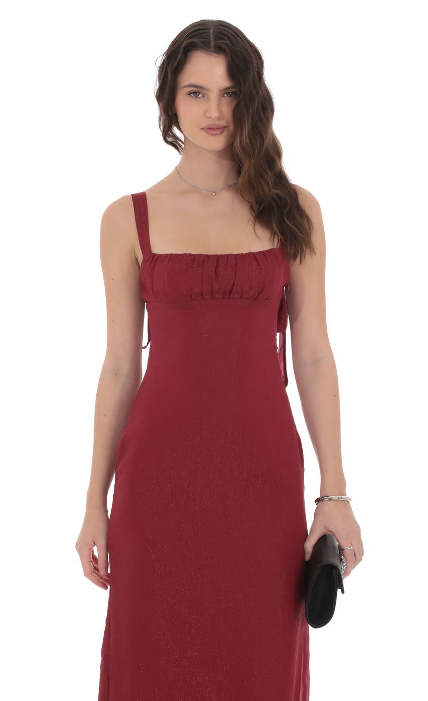 Product image for Shimmer Empire Waist Maxi Dress in Maroon