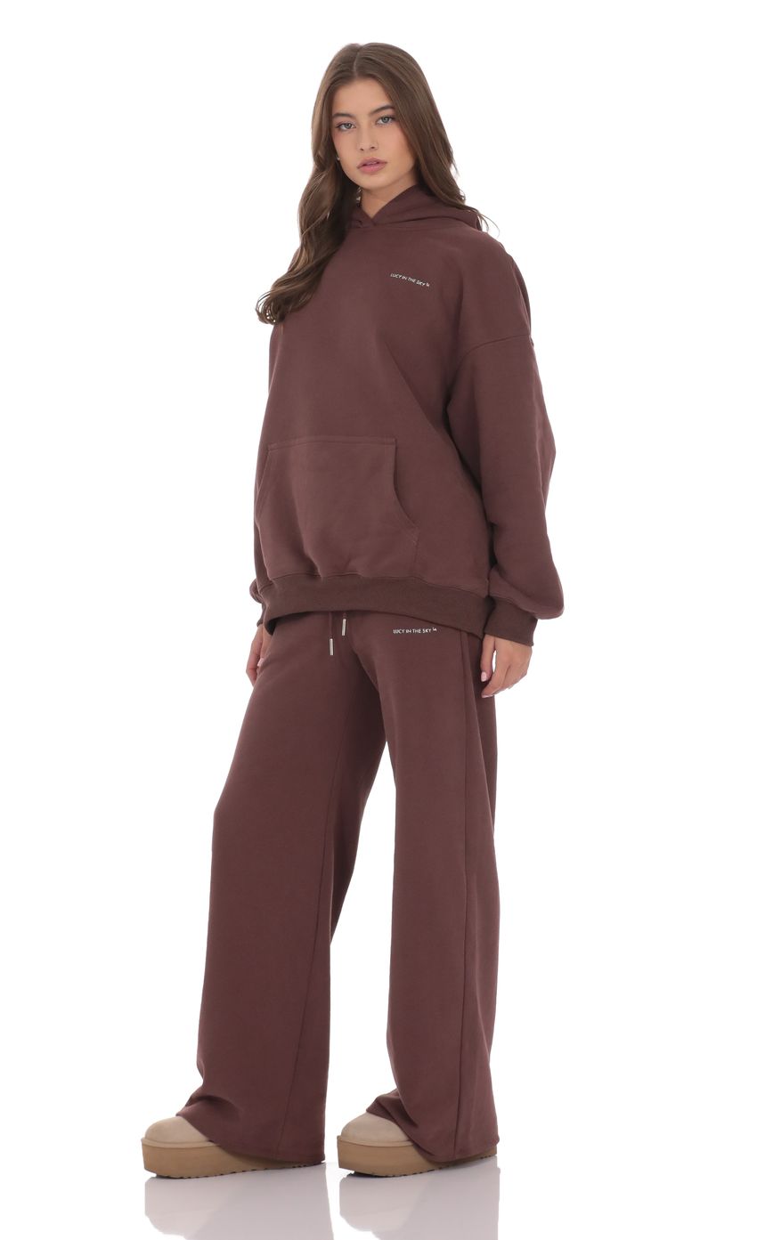 Изображение товара для Прямые флисовые брюки коричневого цвета