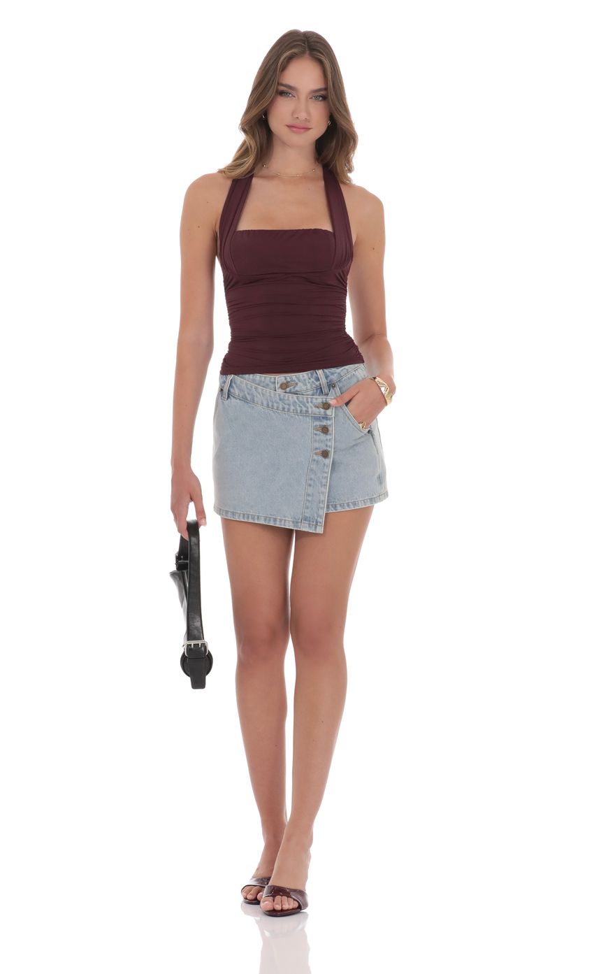 Picture Halter Ruched Top in Burgundy. Source: https://media-img.lucyinthesky.com/data/product-media/850xAUTO/8cf205cd-1225-43e9-ae8e-6b51d36ce8e7.jpg