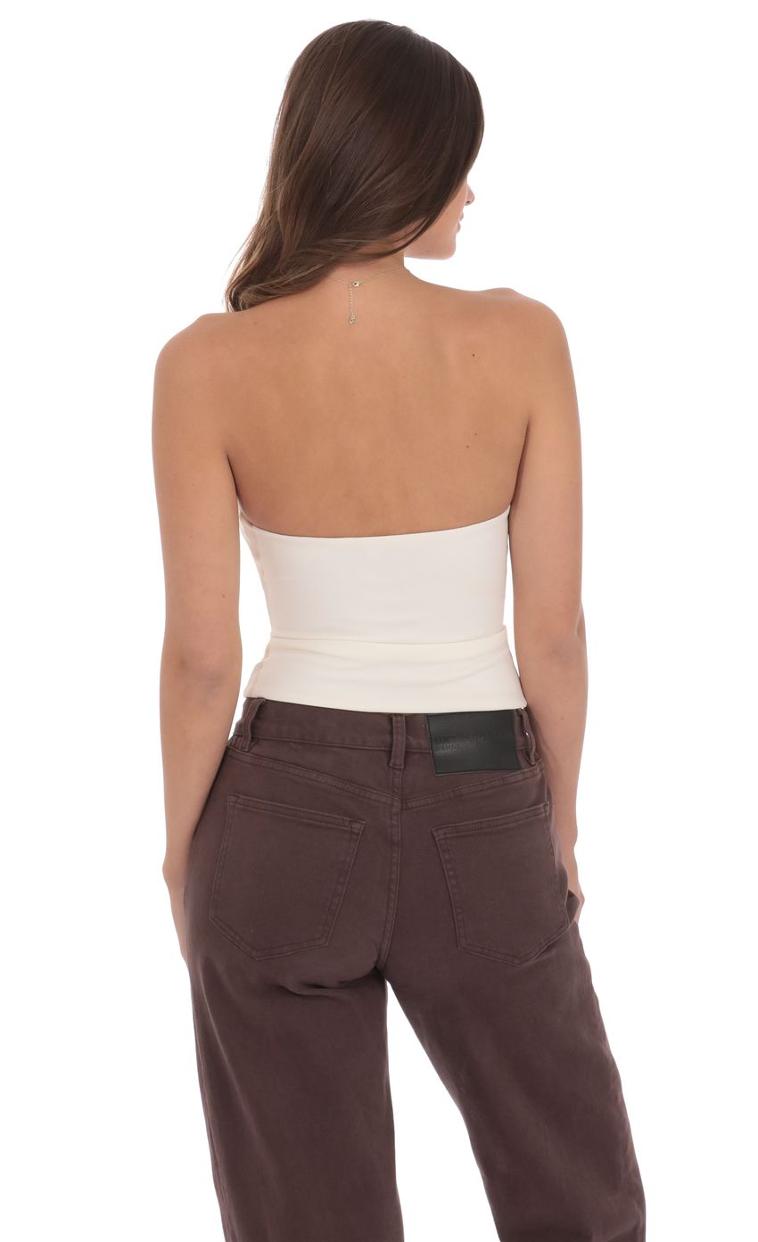 Product image for Keyhole Buckle Top in Ivory