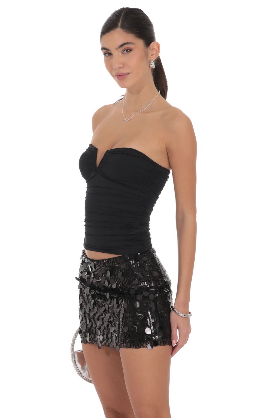 Product image for Circle Sequin Skirt in Black