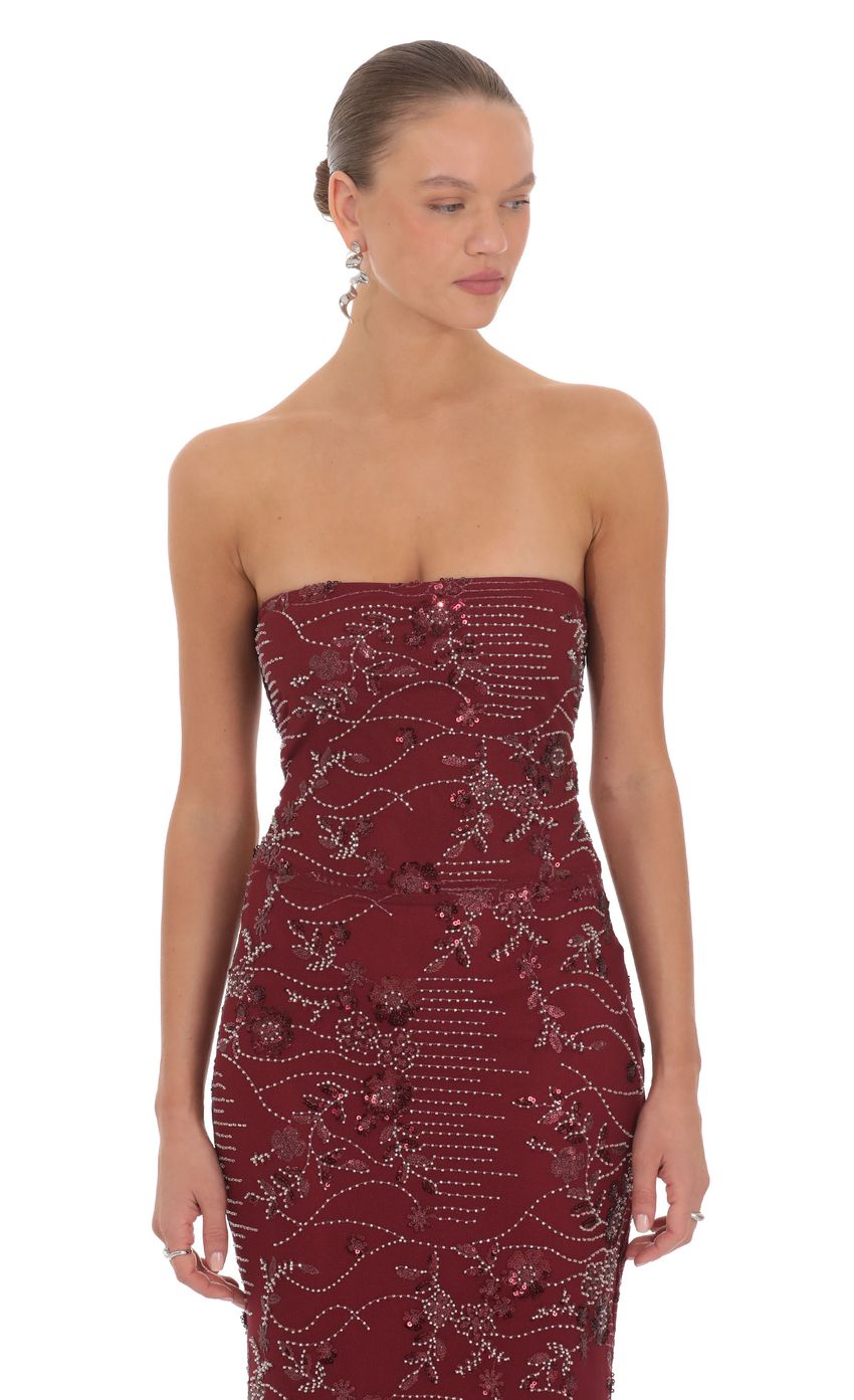 Product image for Grace Embellished Maxi Dress in Red