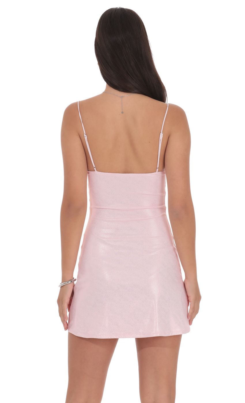 Product image for Foil Embellished Dress in Baby Pink