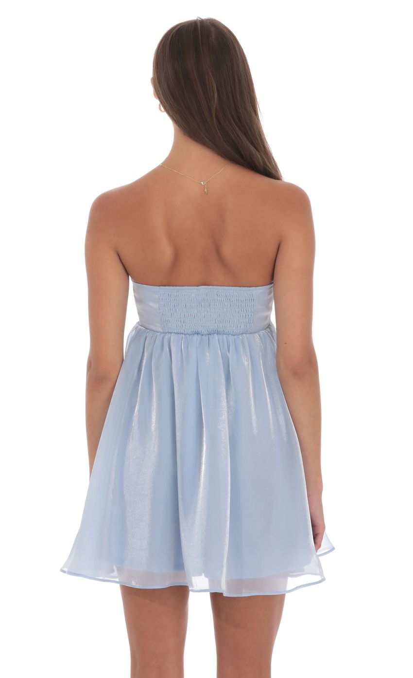 Product image for Strapless Florette Babydoll Dress in Icy Blue