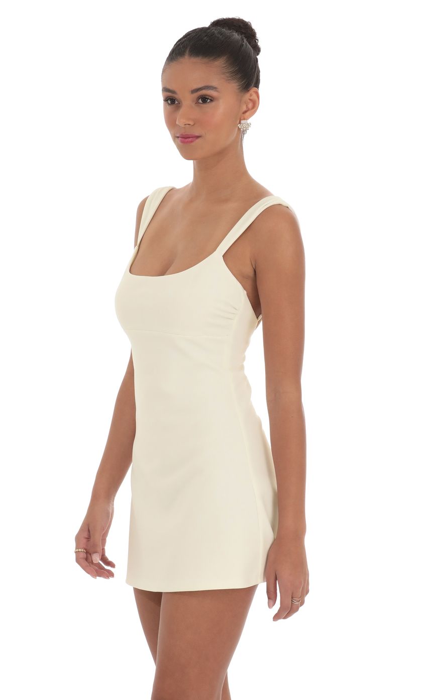 Product image for Wide Strap Flare Dress in Ivory