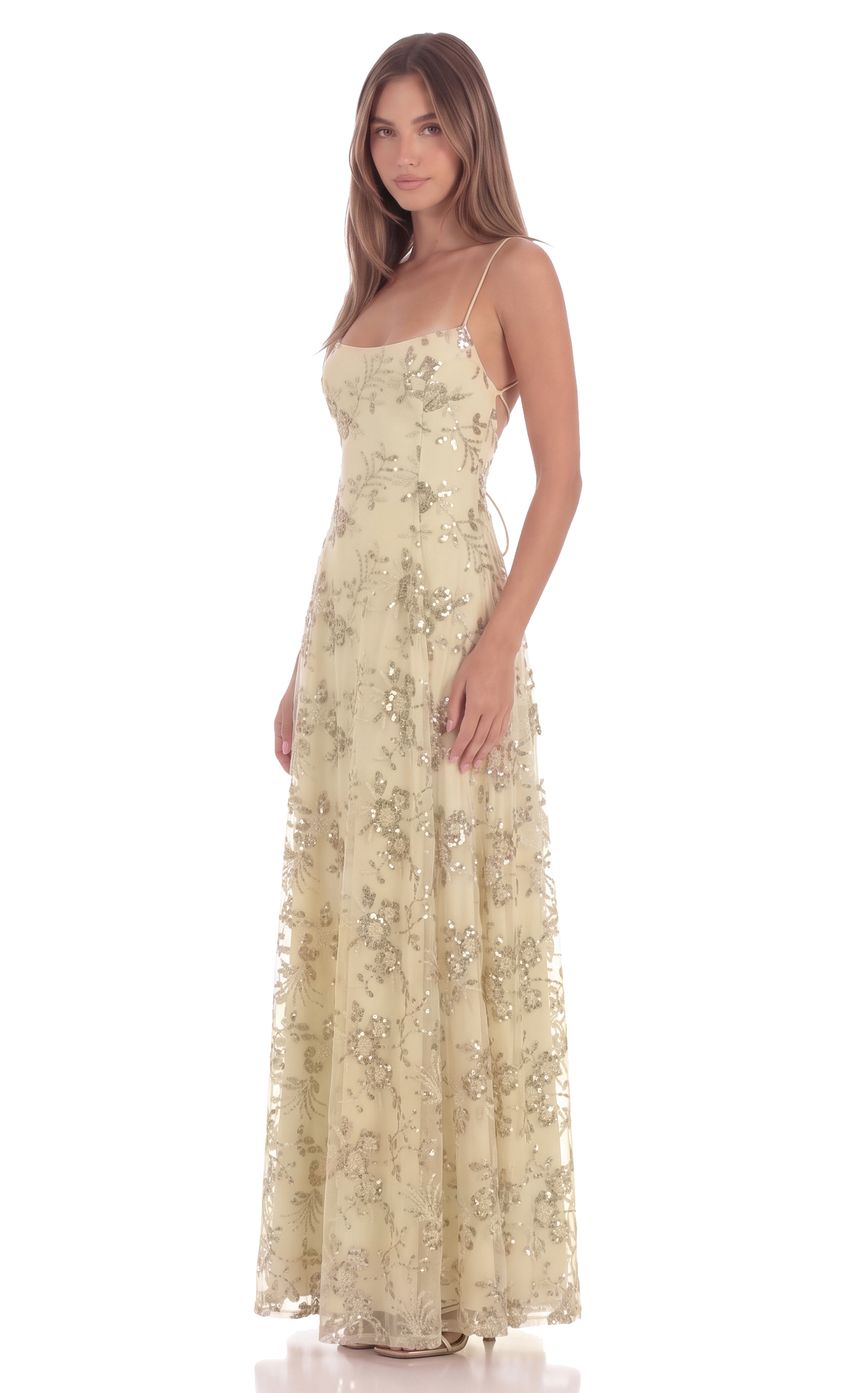 Product image for Floral Embellished Maxi Dress in Ivory