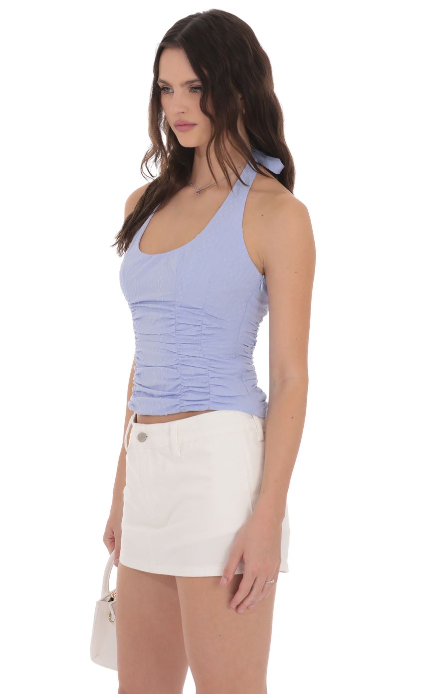 Product image for Dotted Halter Top in Powder Blue