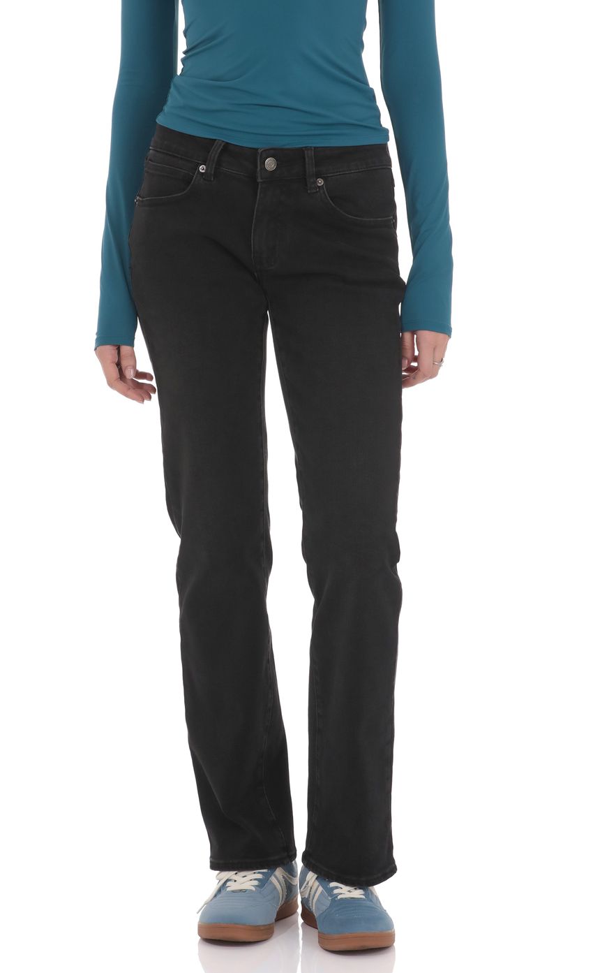 Product image for Low Rise Straight Leg Jeans in Black