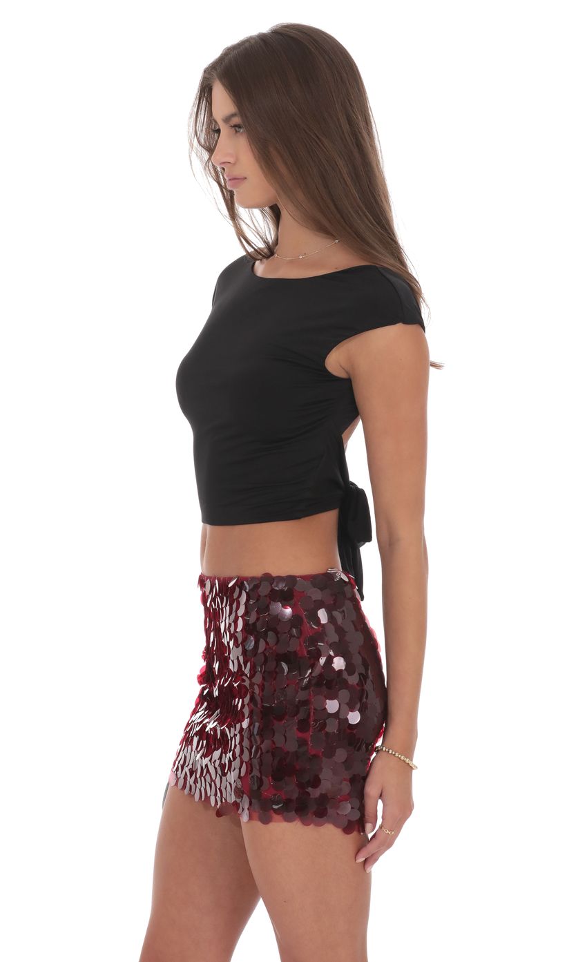 Product image for Circle Sequin Skirt in Maroon