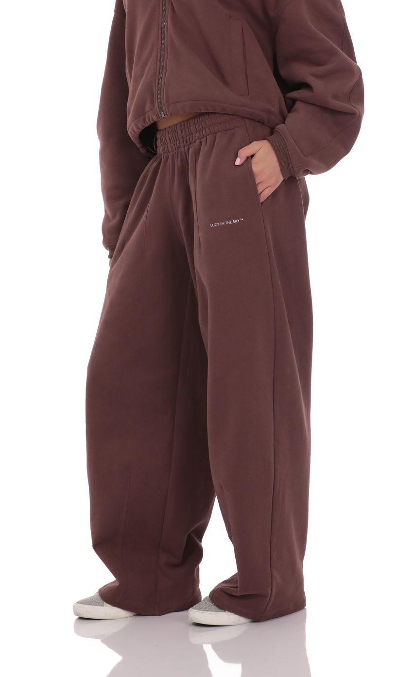 Изображение товара для Флисовые спортивные брюки в коричневом цыете