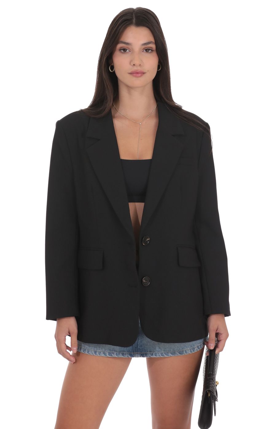 Изображение товара для Черный объемный блейзер