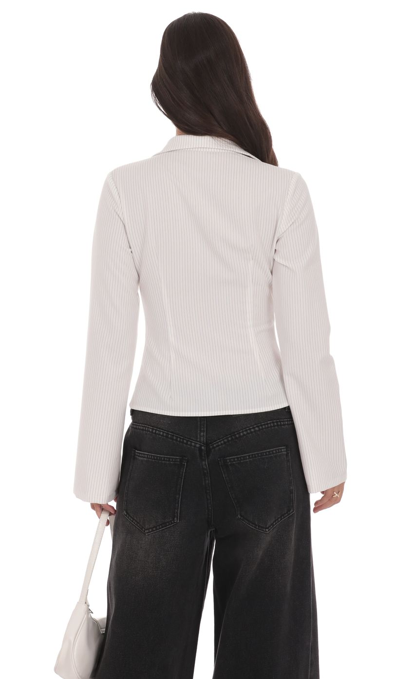 Изображение товара для Белая рубашка в тонкую полоску на пуговицах