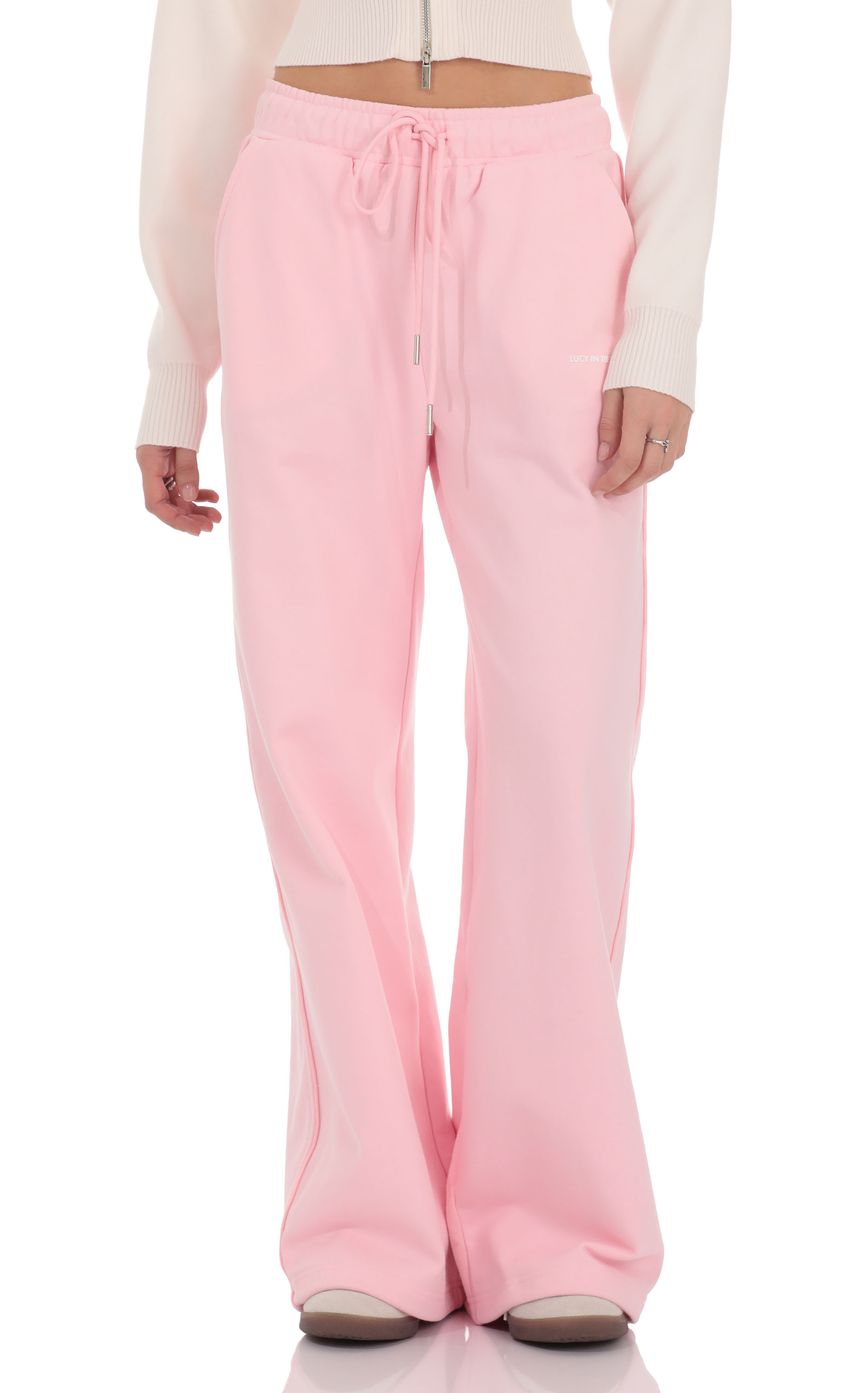 Изображение товара для Брюки из футера розового цвета