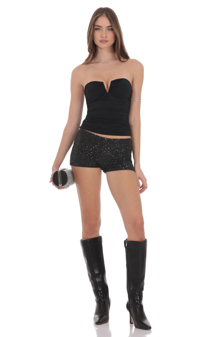 Product image for Sequin Mini Shorts in Black