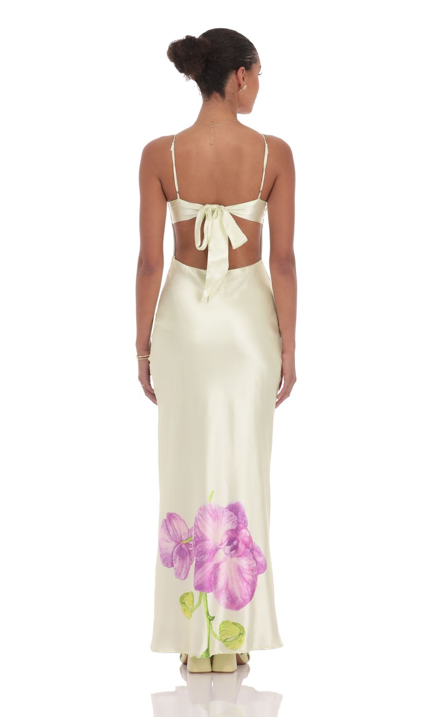 Picture Satin Front Tie Floral Maxi Dress in Pastel Green. Source: https://media-img.lucyinthesky.com/data/product-media/850xAUTO/99479ada-a3d3-4a01-b475-16b1c2267a5d.jpg