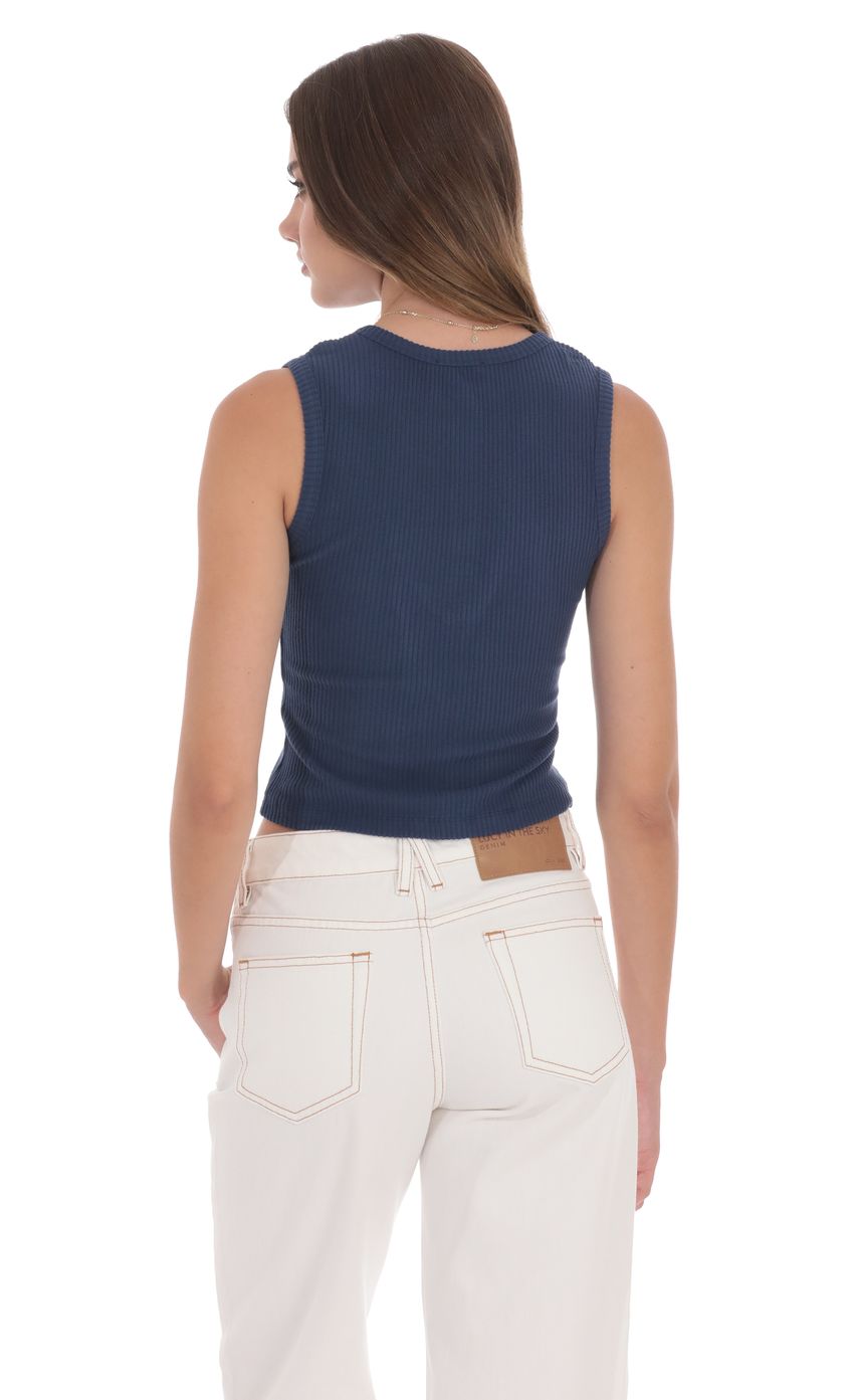 Picture Ribbed Button Top in Navy. Source: https://media-img.lucyinthesky.com/data/product-media/850xAUTO/99b39861-a26f-4a7d-9a11-640f8cd98e8d.jpg