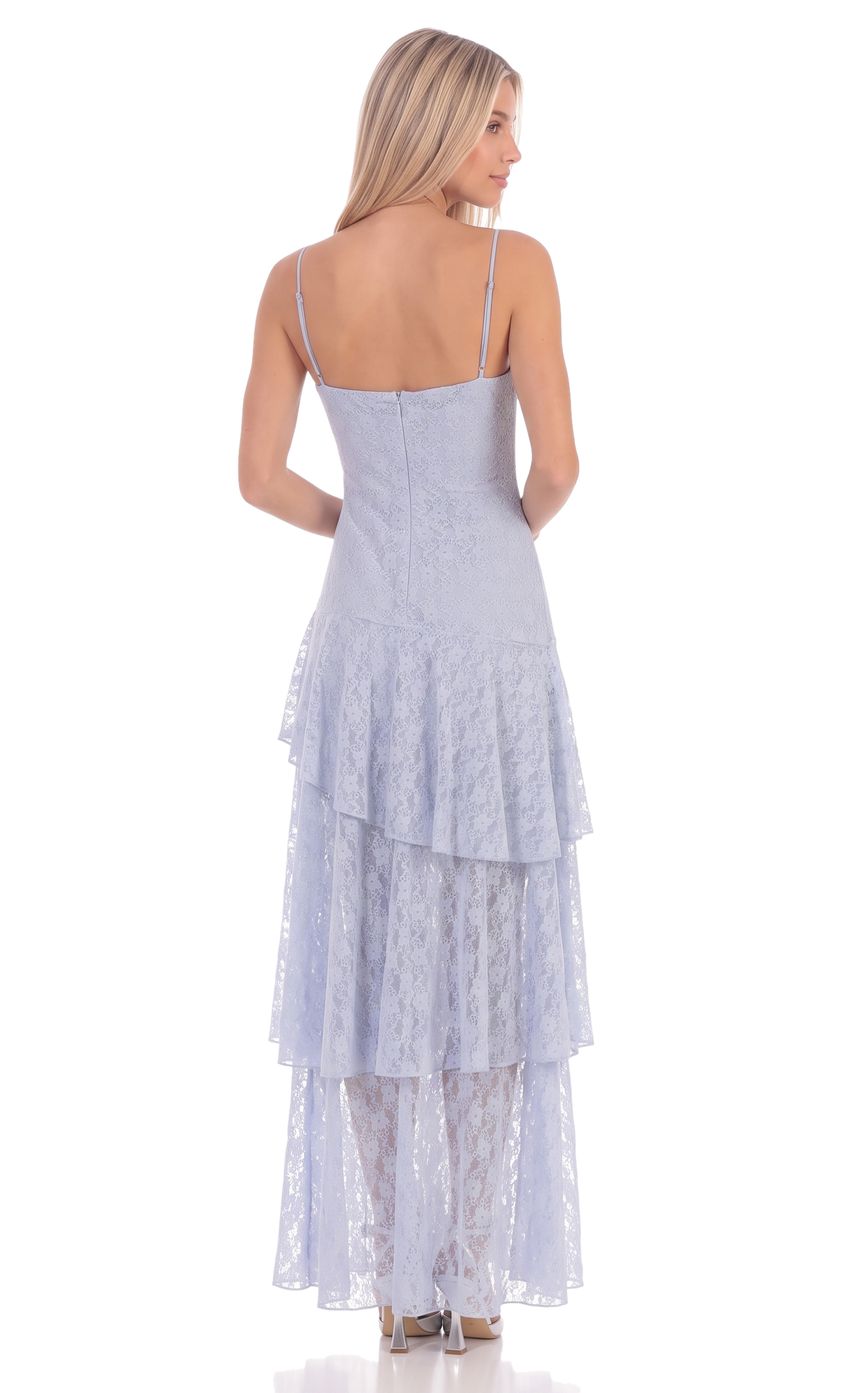 Product image for Sweetheart Neckline Tiered Ruffle Skirt Maxi Dress