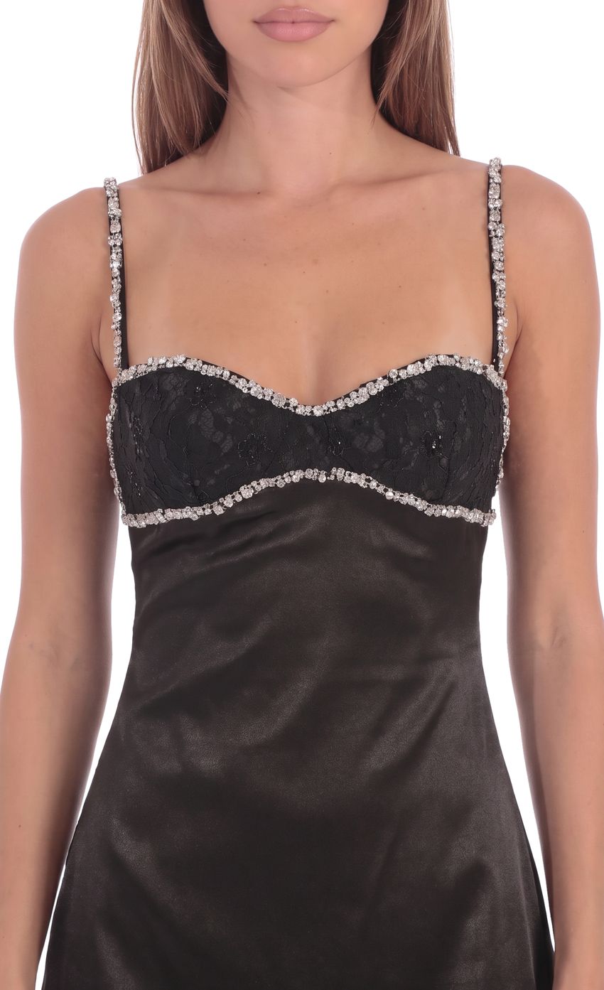 Product image for Beaded Sweetheart Mini Dress in Black